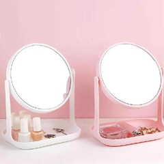Espelho De Mesa Redondo C/ Zoom E Suporte Para Maquiagem - comprar online