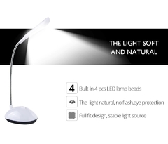 Luminária De Mesa Led Soft 360° Luz Branca Mini À Pilhas
