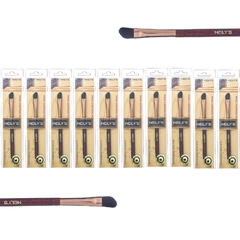 Pincel Chanfrado Profissional para Sombras Marrom Meily's - Kit 10 unidades