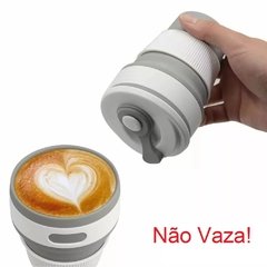 Imagem do Copo Retrátil com Tampa Silicone 350ml Reutilizável - Não Vaza !