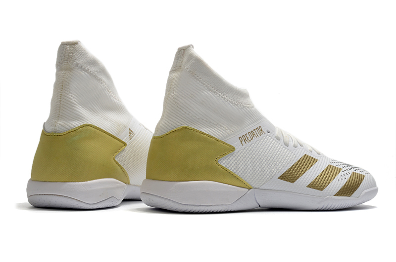 Tênis Futsal Adidas PREDATOR Botinha 20.3 - Branco com Dourado