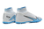 Chuteira Society Nike Air Zoom Mercurial Vapor 15 cano alto botinha - Branco com azul - ArtigosGS 