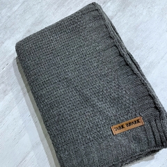 Manta tejida gris oscuro - comprar online