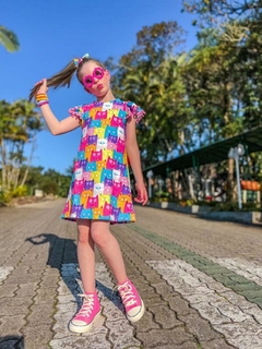 VESTIDO COLORIDO GATINHOS - comprar online