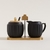 Set Azucarera y Lechera de porcelana Black con base de bamboo - comprar online