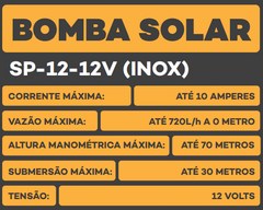 Gerador de energia bomba d'agua Solar Submersível 420 L - SP 12-12V ZM BOMBAS na internet