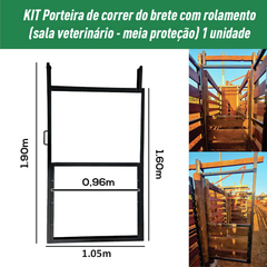 KIT COM 3 PORTEIRAS DE CORRER PARA BRETE ARTESANAL BRUTAL - Campo Online | Produtos para agricultura e pecuária