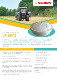 GPS AGRÍCOLA E TELA VERION DE 7 POLEGADAS: NAVEGAÇÃO AVANÇADA PARA TRATORES E MÁQUINAS AGRÍCOLAS (VELKGPS E COMPUTADOR VCOM 7.0)