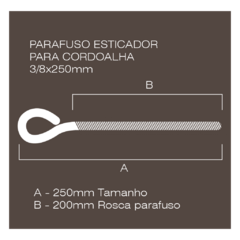 PARAFUSO ESTICADOR PARA CORDOALHA 3/8 x250mm (20 UNIDADES) na internet