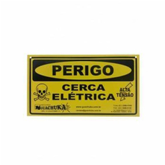 Placa de sinalização para cerca elétrica