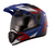 Capacete X11 Crossover Desert X4 Azul Verm Fosco 60 Detalhe