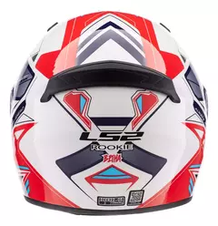 Casco Ls2 FF352 Rookie Beta + Alerón Spoiler - Blanco Rojo Brillo - RideMax