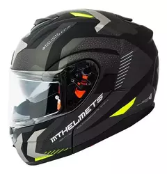 Casco Moto Rebatible Mt Atom Hybrid F2 Amarillo Mate