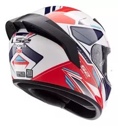 Casco Ls2 FF352 Rookie Beta + Alerón Spoiler - Blanco Rojo Brillo en internet