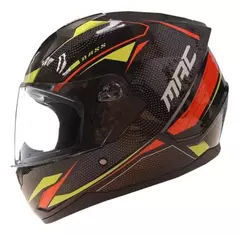 Casco MAC M67 BASS ZEPELIN - Negro, naranja y amarillo.