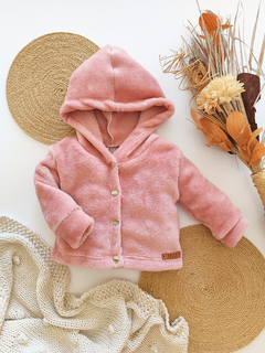 Campera polar soft rosa viejo