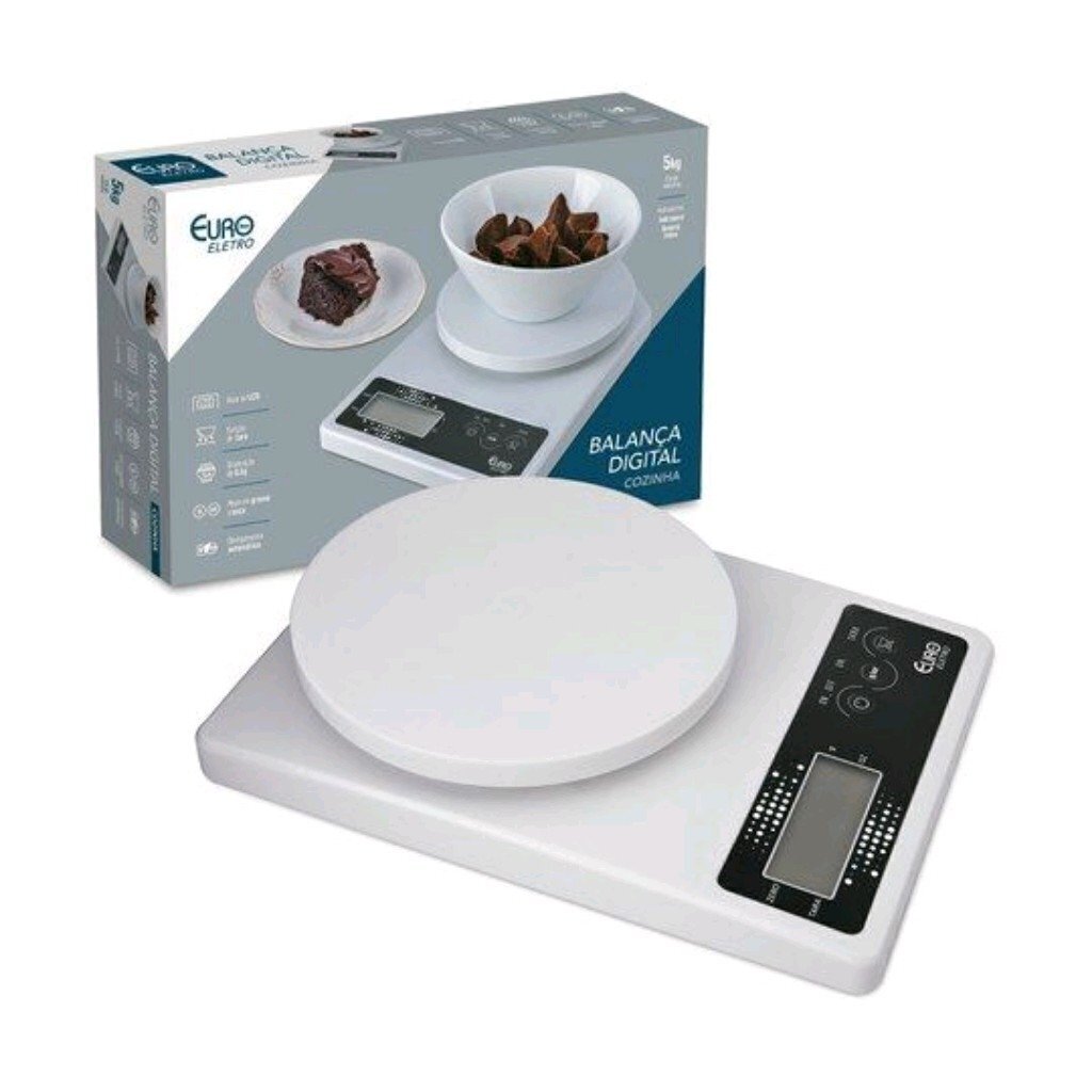 Balança Digital Cozinha 5Kg - Preta