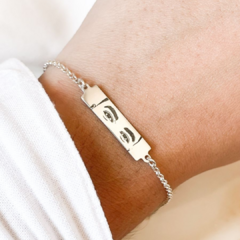 Pulseira Prata personalizada plaquinha - comprar online