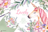 Hojas de Elementos Lovely Flowers & Unicorn