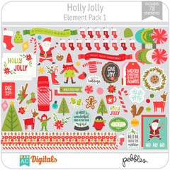 Hoja de Elementos Holly Jolly Pack 1 American Crafts