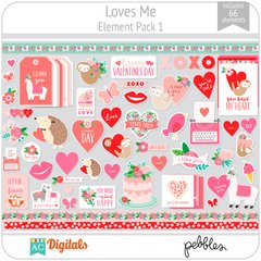 Hoja de Elementos Loves Me Pack 1 American Crafts