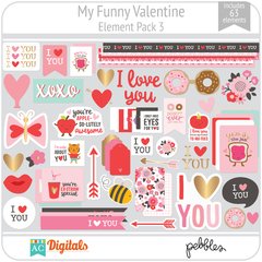 Hoja de Elementos My Funny Valentine Pack 3 American Crafts