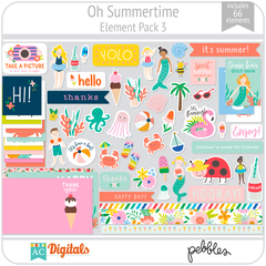 Hojas de Elementos Oh Summertime Pack 3 American Crafts