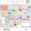 Hoja de Elementos Bloom Street Pink Paislee Pack 5 American Crafts