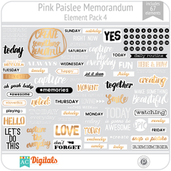 Hoja de Elementos Memorandum Pink Paislee Pack 4 American Crafts