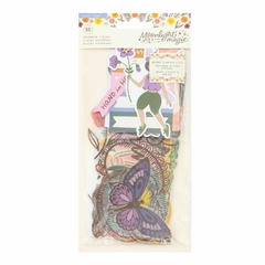 Die Cuts Crate Paper Embellishment Moonlight Magic Ephemera Journaling Incluye 15 Piezas de Acetato