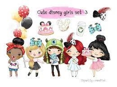 Hoja de Elementos Cute Disney Girls Set 3