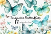 Hoja de Elementos Turquoise Butterflies (Mariposas)