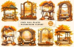 Hoja de Elementos Cozy Fall Places (watercolor)
