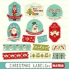 Hoja de Elementos Christmas Labels Etiquetas