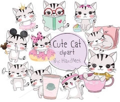 Hoja de Elementos Cute Cat Set 1