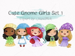 Hoja de Elementos Cute Gnome Princess Set 1