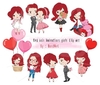 Hoja de Elementos Red Hair Valentines Girls