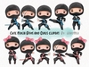 Hoja de Elementos Cute Ninja Boys & Girls