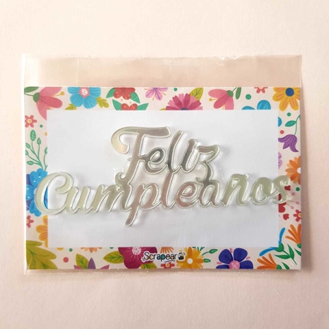 Palabra Feliz Cumpleaños Metacrilato Espejado