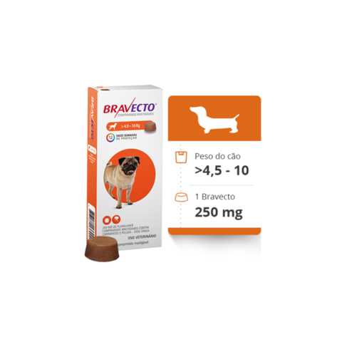 Antipulgas e Carrapatos MSD Bravecto para Cães de 4,5 a 10 KG - SUPER OFERTA - comprar online