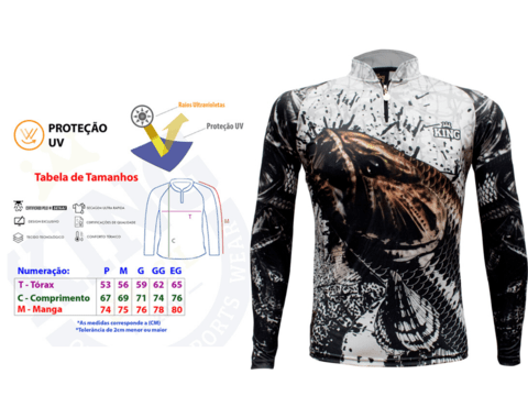 kit Pescador Bolsa Para Vara + Chapéu com Proteção solar + Camisa King Uv50+ Brinde - comprar online
