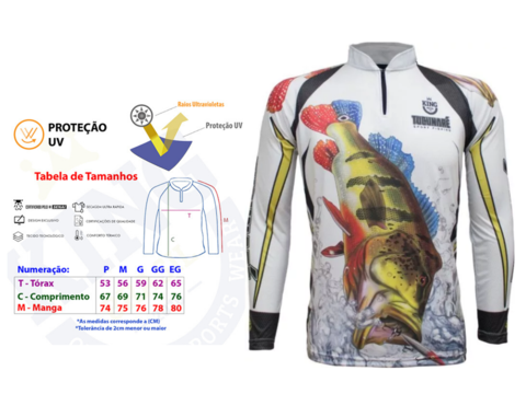 Camisa de Pesca King Brasil Proteção UV + Bandana Tucunaré na internet