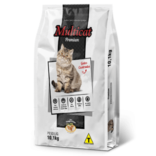Ração Premium Multicat Gatos Castrados Frango e Arroz 10kg