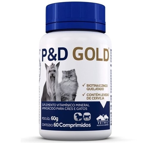 Pelo & Derme Gold Vetnil para Cães e Gatos 60 COMPRIMIDOS - comprar online