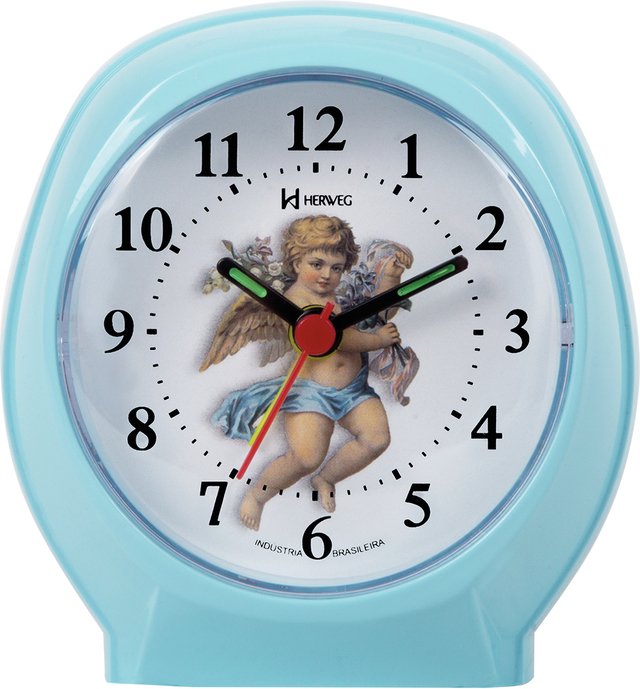 Relogio Despertador Quartz Anjinho Pequeno Herweg 2640