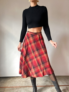 The Check Red Midi Skirt - comprar online