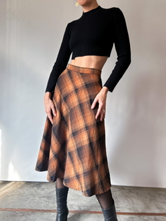 The Check Orange Midi Skirt - comprar online