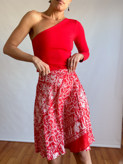 The Red Print Skirt - tienda online