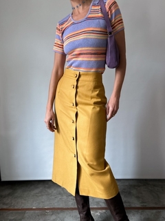 The Wool Mustard Skirt - tienda online
