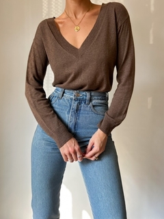 The Brown V Neck Sweater